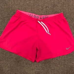 Pink Nike Shorts with Spandex | Medium